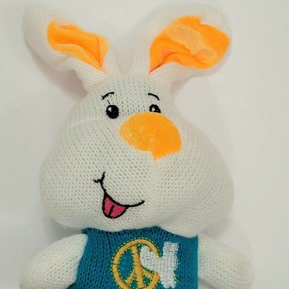 2 Dan Dee EASTER BUNNY SOCK RABBITS  Coll. Choice Blue Pink Knit Plush 10" - Picture 9 of 9